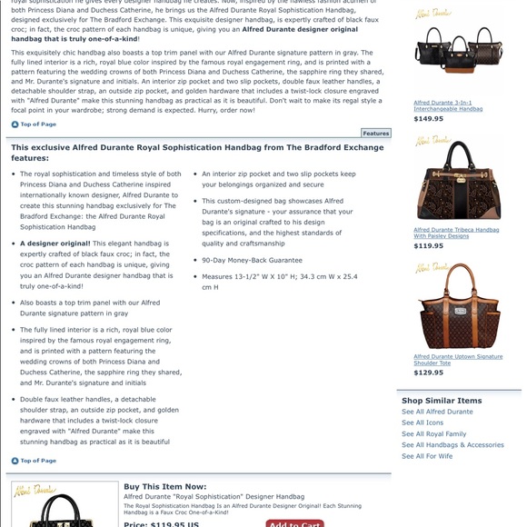 Alfred Durante “Royal Sophistication” Bag - Picture 8 of 8